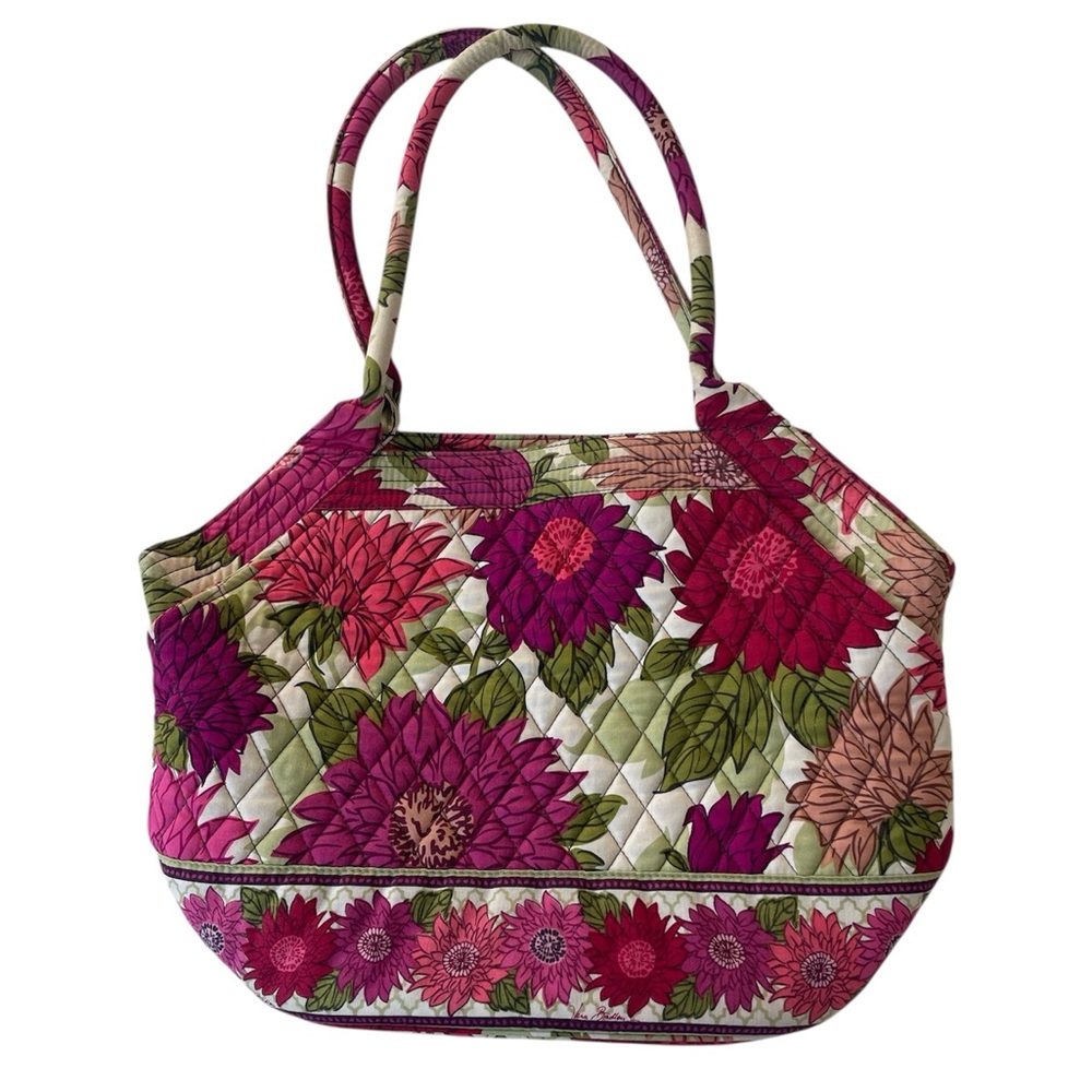 Vera Bradley Bucket Purse  Large  Multicolor Floral: Retired Color Dahlia Pink